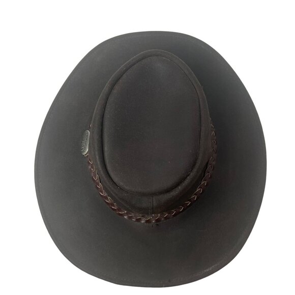 Christopher Jozy XS 6 1/2 Leather Wallaroo Oiled Australian Aussie Outback Hat - Picture 6 of 9